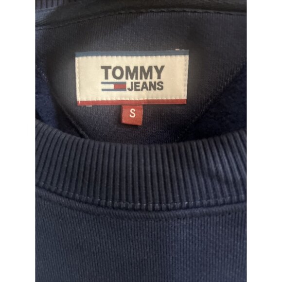 TOMMY HILFIGER Unisex Sweatshirt Jumper Small Navy Blue Cotton NWOT - Picture 3 of 9
